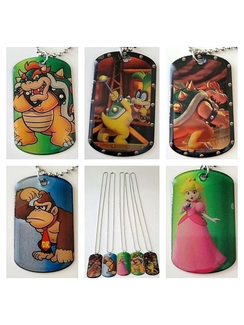 Super Mario Bros Necklaces 5 Necklaces Bowser Peach Kong Iggy Koopa #0268